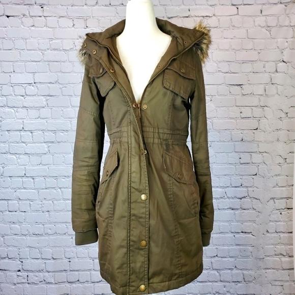 đť…şBCBGENERATION Hooded Parka Green sz. XS - Picture 2 of 8